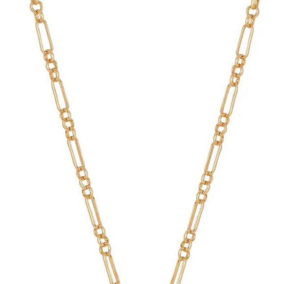 Black Agate Necklace Gold Paperclip Chain Oval  Paperlink Chain Gemstone - Picture 3 of 3